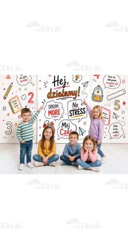 Tło fotograficzne „Hej, działamy! – motywacyjna szkolna aranżacja” | 4184